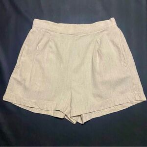 Madewell Shorts Womens Medium Cream Clean Linen Blend Flat Front Comfort